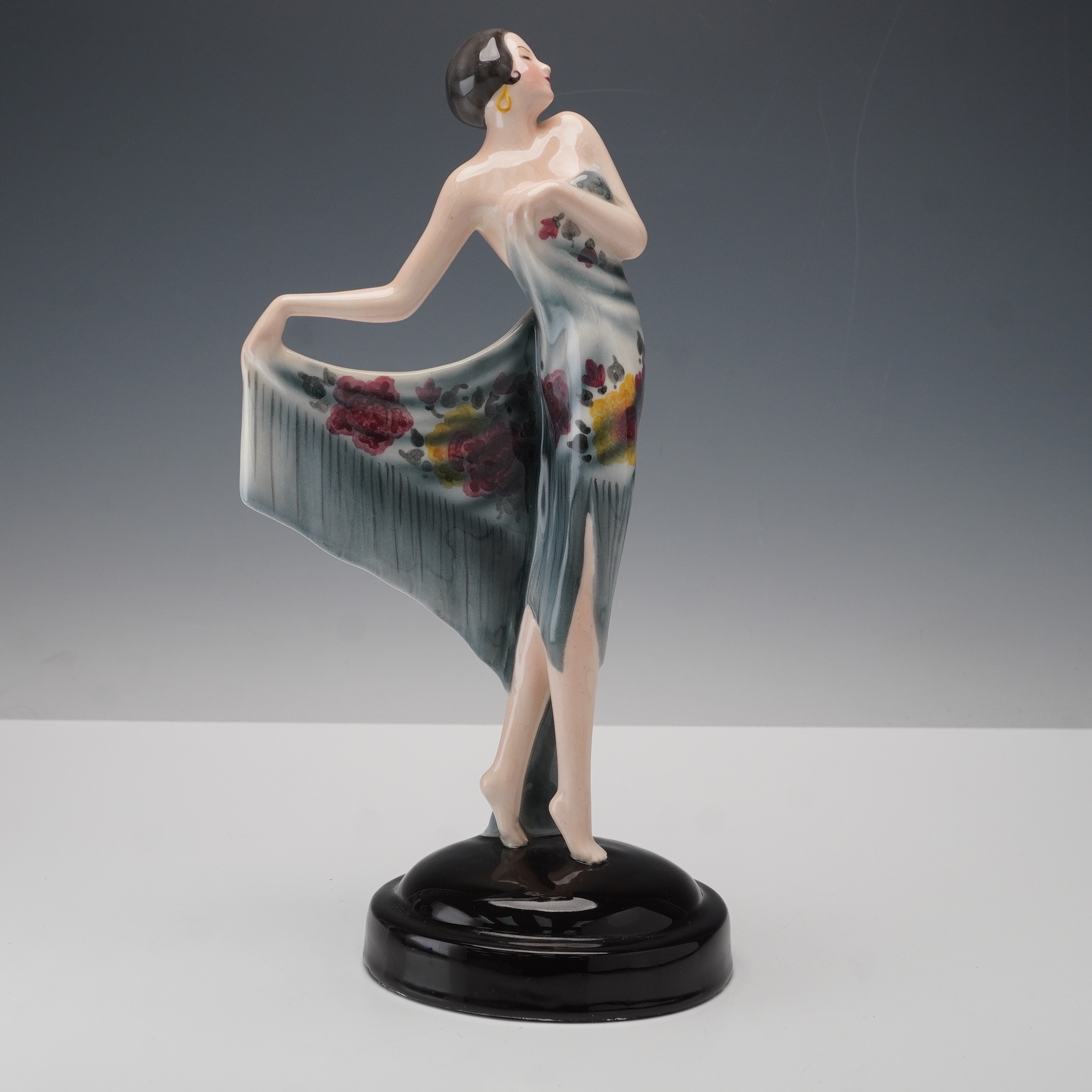 Artwork by Josef Lorenzl, Colorway Dancer Figurine, Made of Earthenware, polychrome glaze