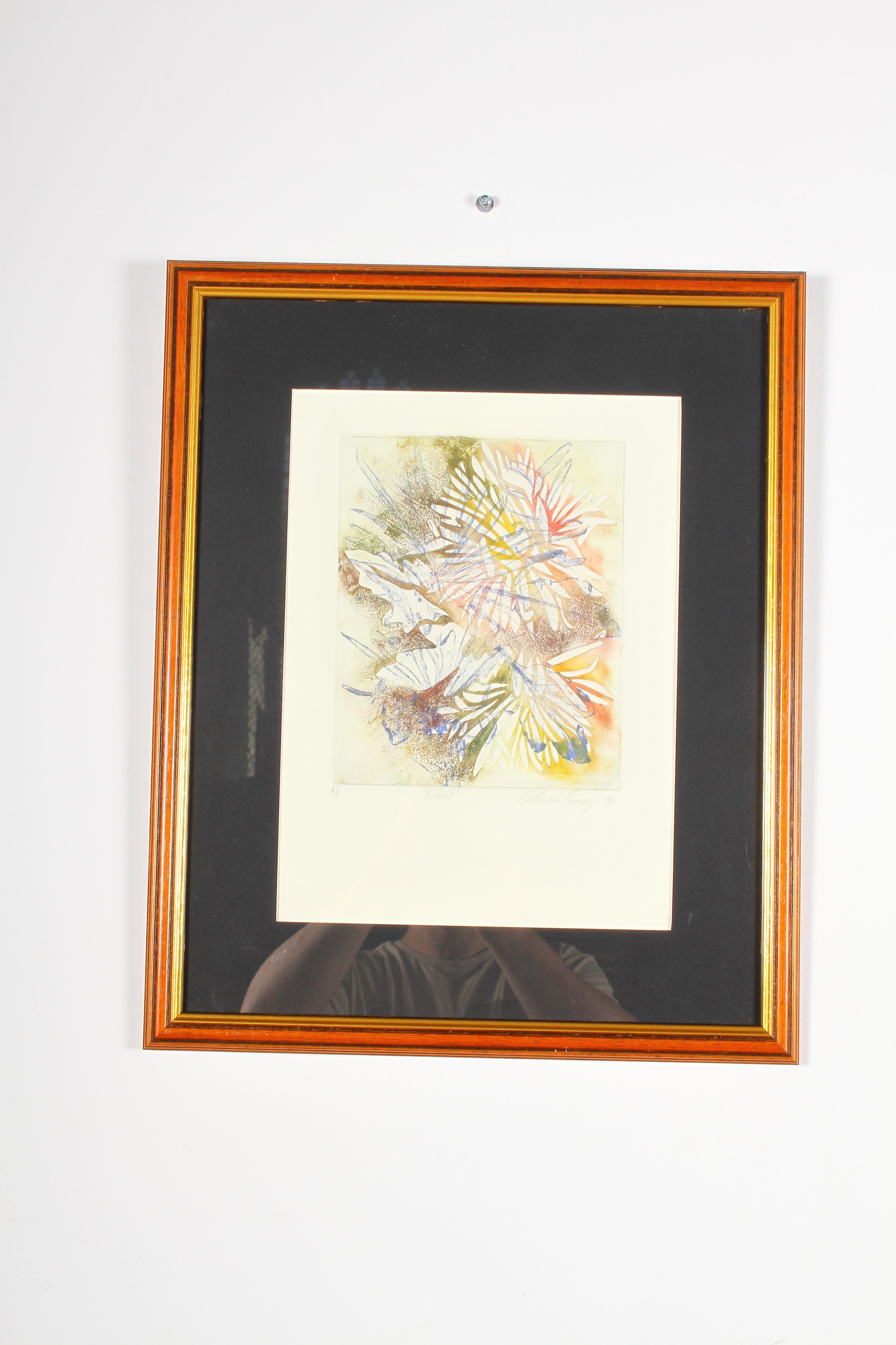 Artwork by Catherine Rumsey, Portrait, Made of Collograph