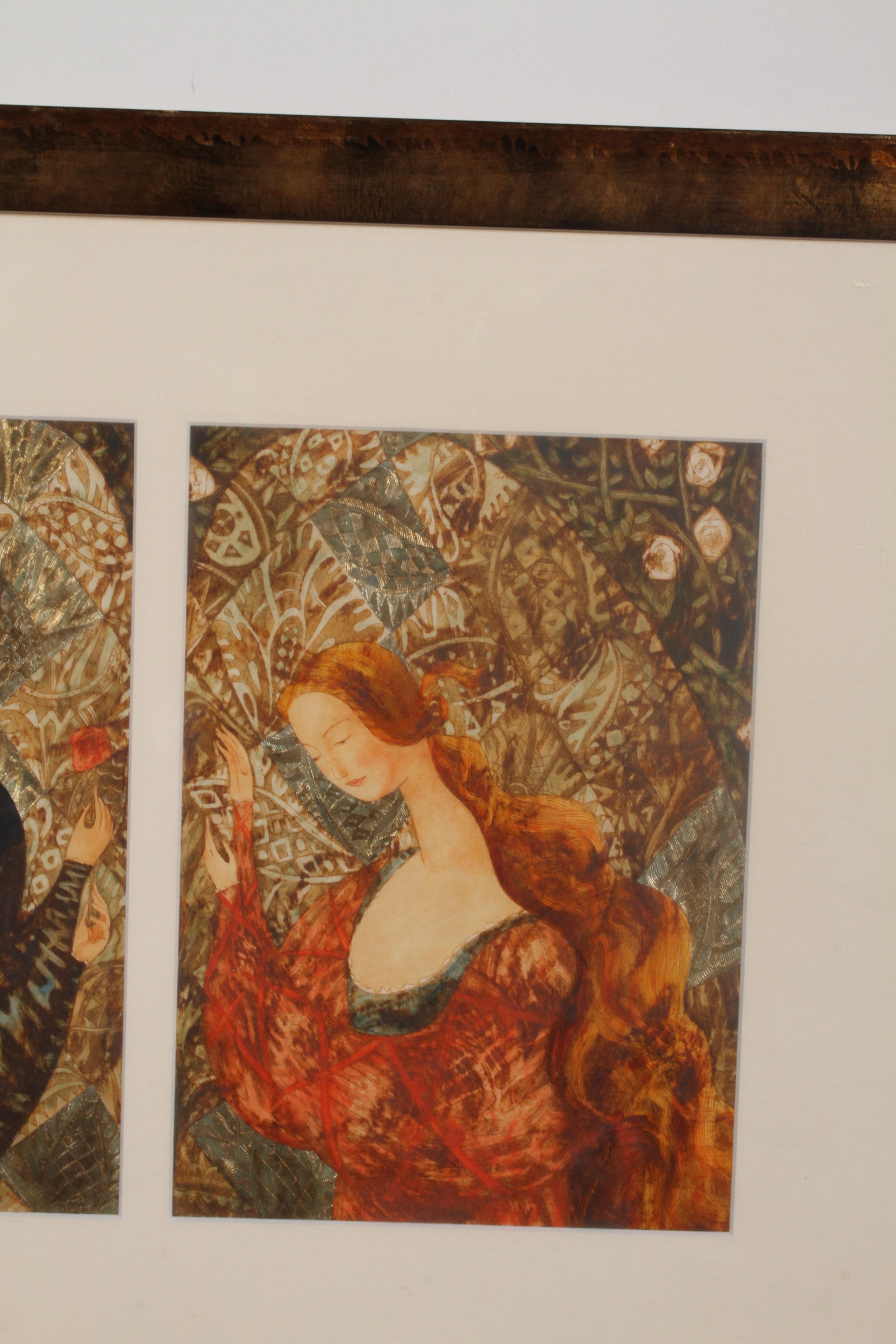 Artwork by Olga Seminova, Romeo and Juliet, Made of Mixed Media, Oil And Foil On Paper