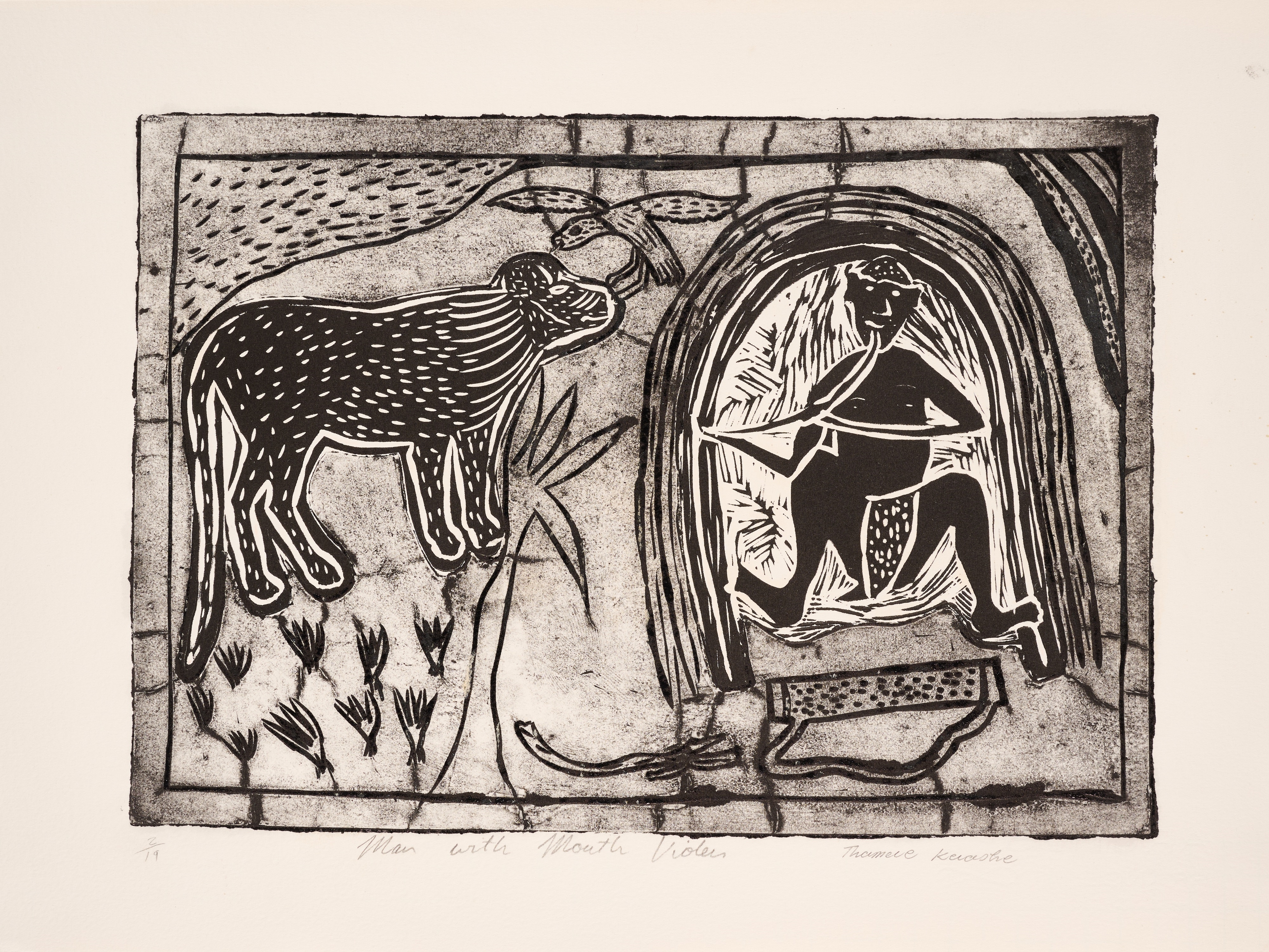 Thamae Kaashe | Man with Mouth Violin | MutualArt