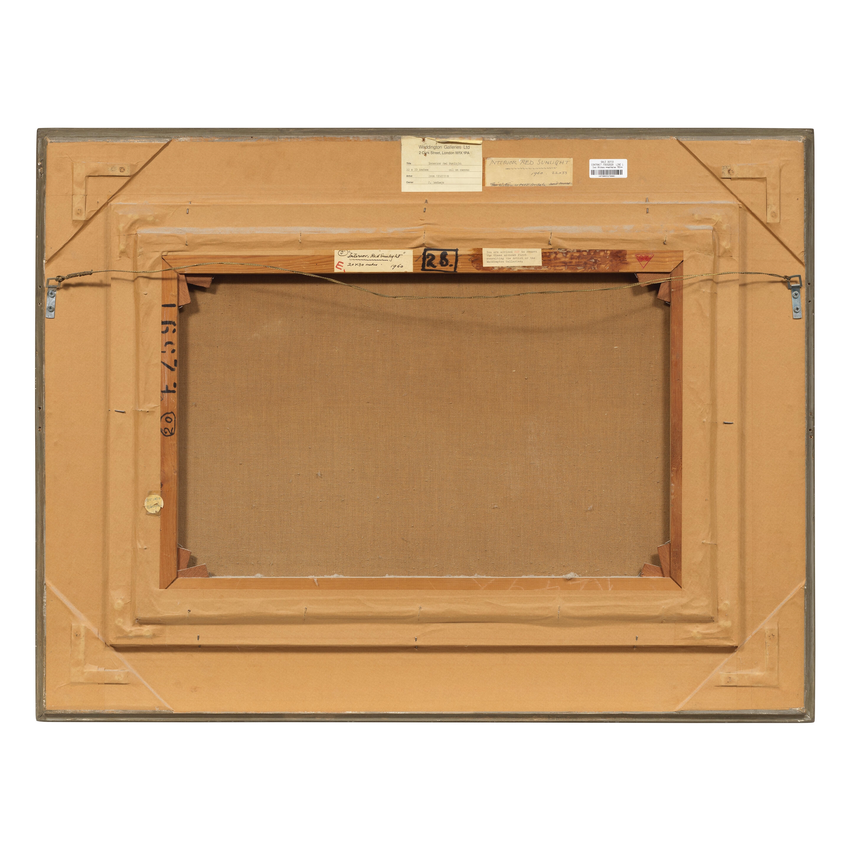 Artwork by Ivon Hitchens, Interior, Red Sunlight 50.8 x 76.7 cm. (20 x 30 1/4 in, Made of oil on canvas