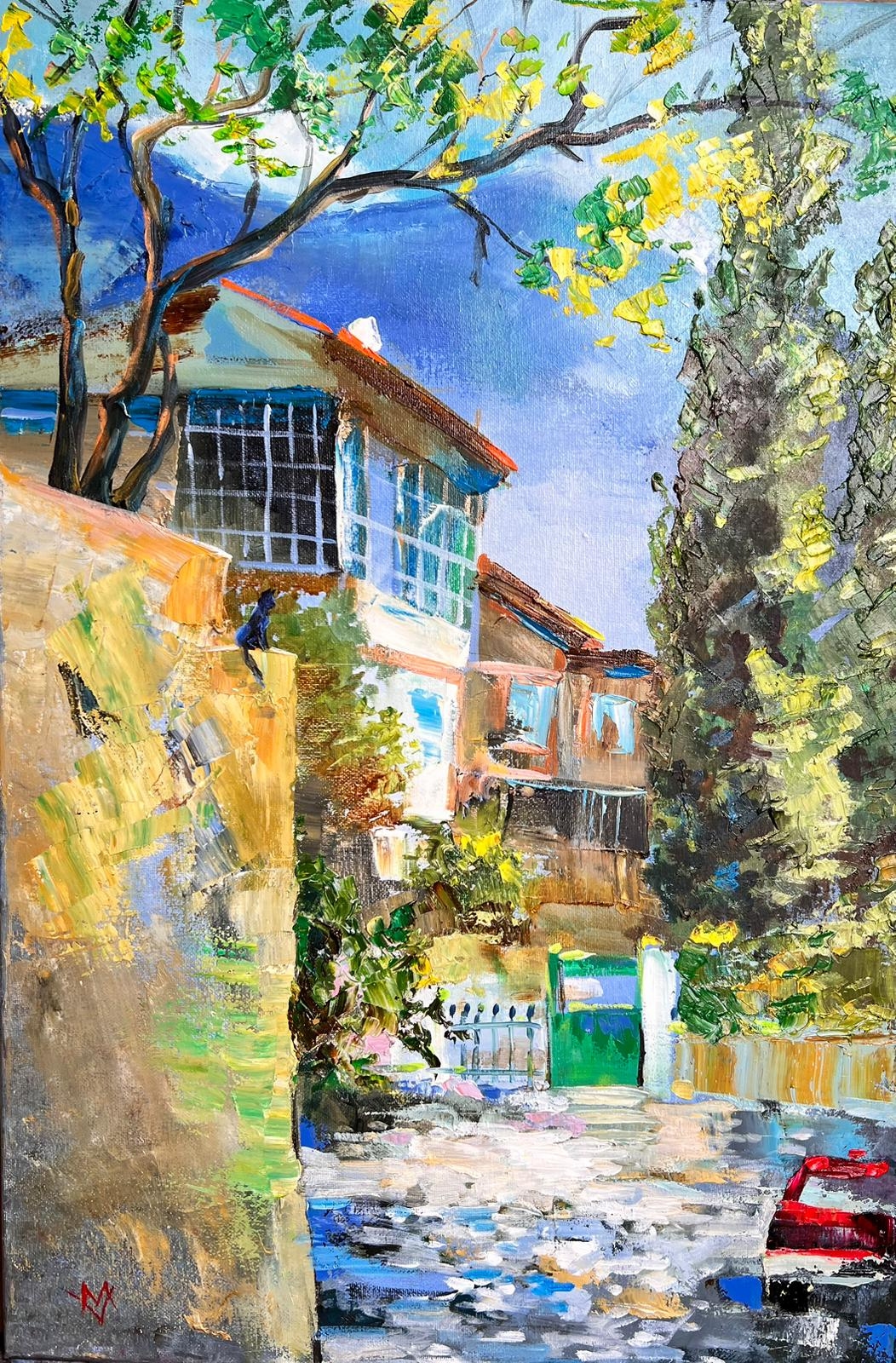 Artwork by Marina Voropaev, The House That Remained to Wait, Made of Oil On Canvas