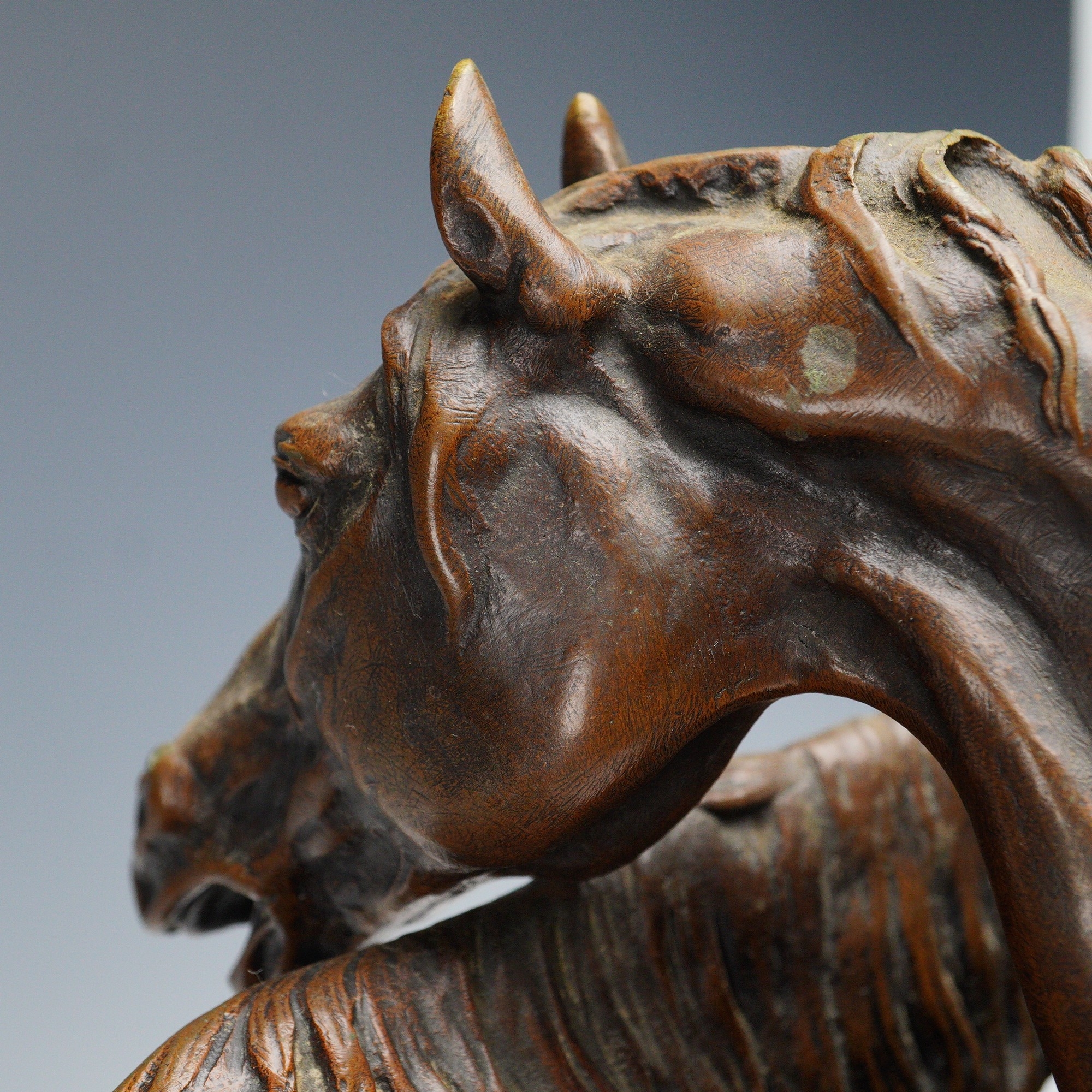 Artwork by Pierre-Jules Mene, L'Accolade, Made of cast bronze sculpture