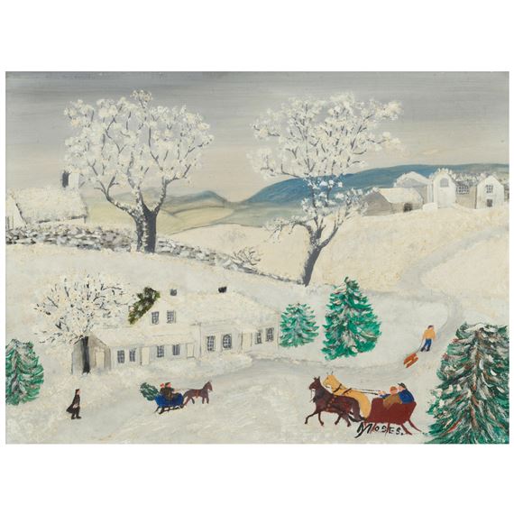 Quiet Winter Day by Grandma Moses, Painted in 1949