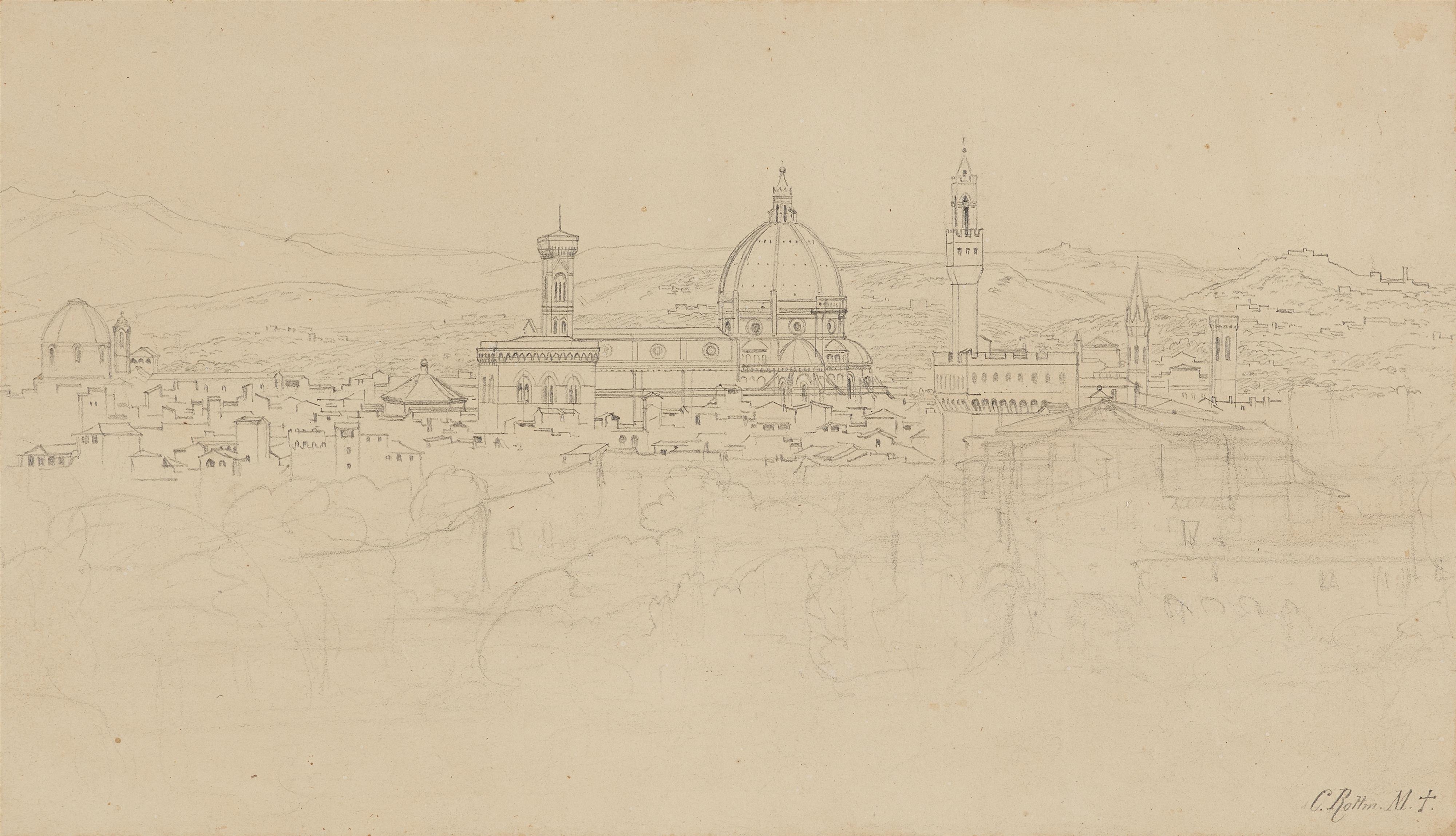 Artwork by Carl Rottmann, Untitled, Made of Pencil And Pen In Black