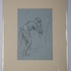 Artwork by James Albert Buchanan Jay, Three military studies of officers in uniform, Made of Pencil, Two Heightened With White And On Grey Paper, Pen And Ink