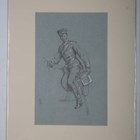 Artwork by James Albert Buchanan Jay, Three military studies of officers in uniform, Made of Pencil, Two Heightened With White And On Grey Paper, Pen And Ink