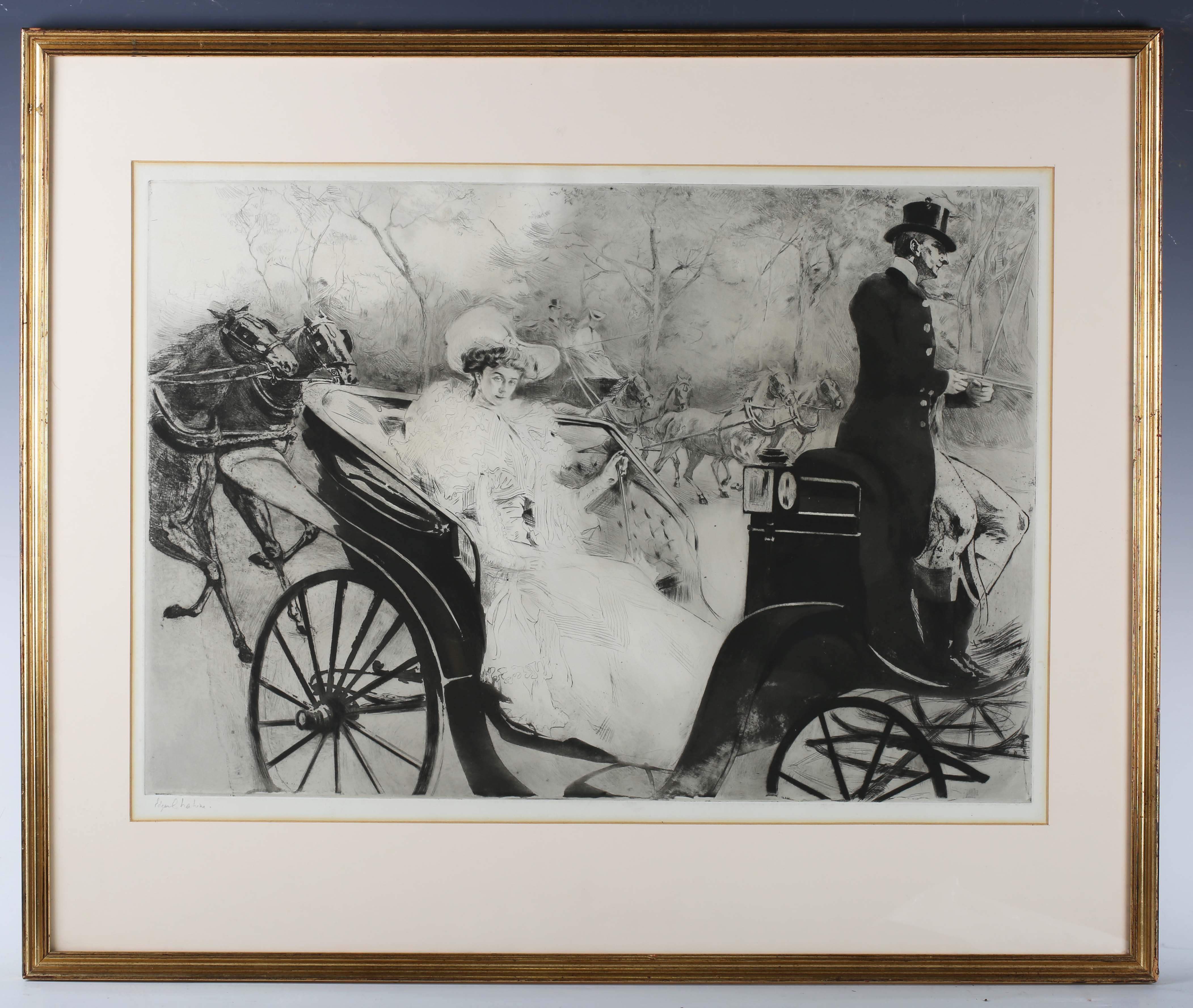 Artwork by Edgar Chahine, La Promenade, Made of Etching