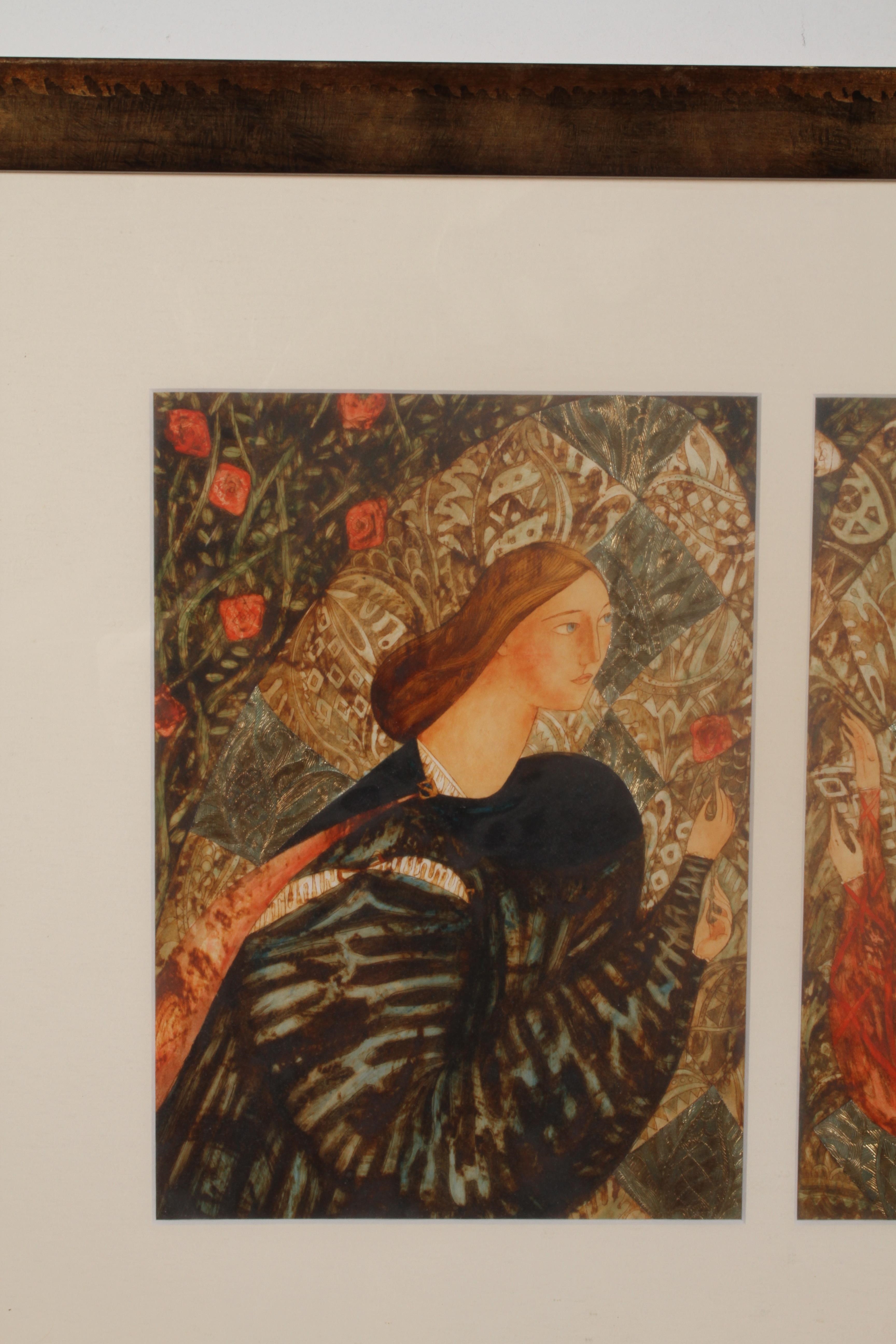 Artwork by Olga Seminova, Romeo and Juliet, Made of Mixed Media, Oil And Foil On Paper