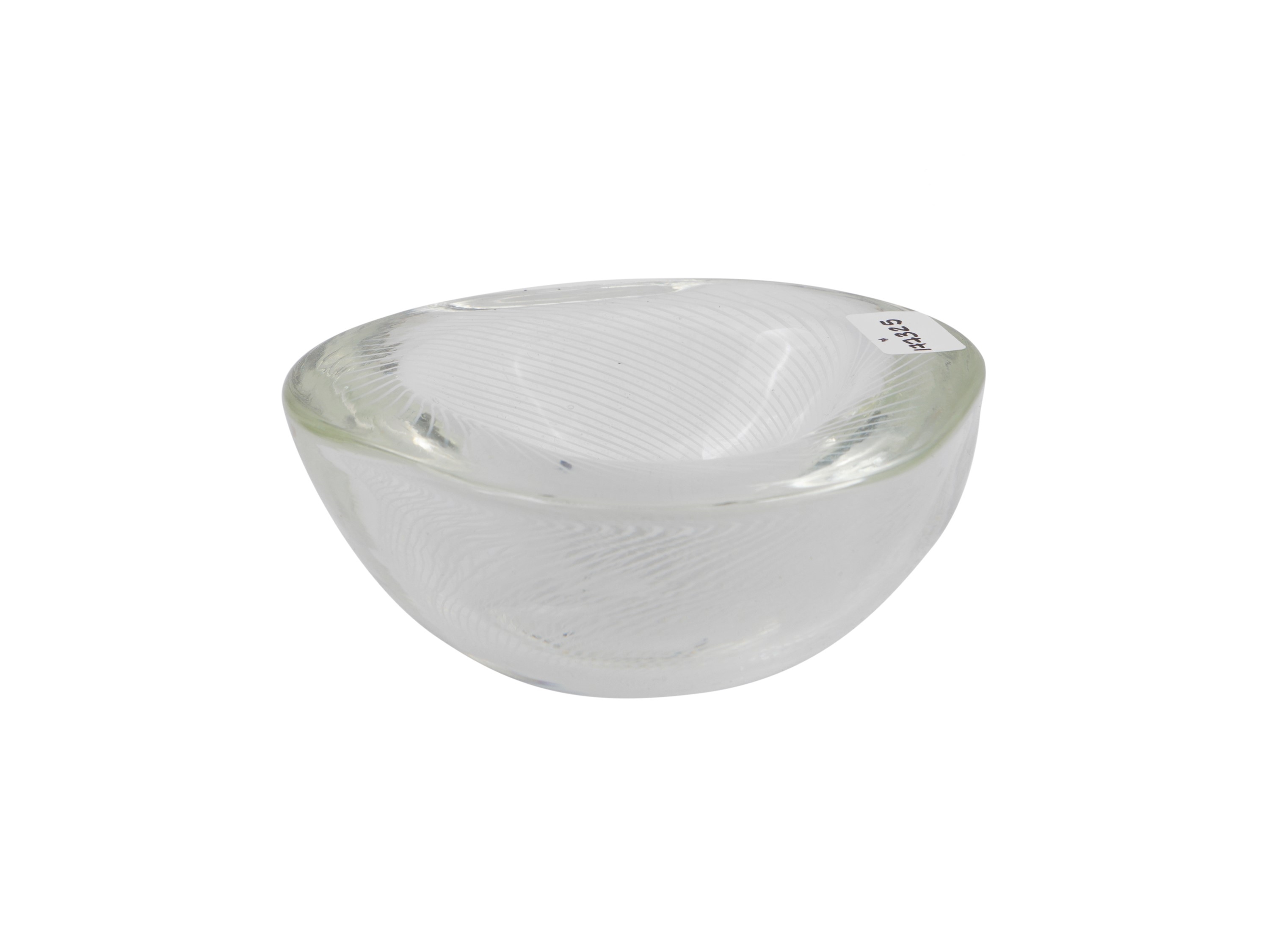 Artwork by Carlo Scarpa, Cup for Venini Murano, Made of Glass In Filigrana Submerged Lattimo