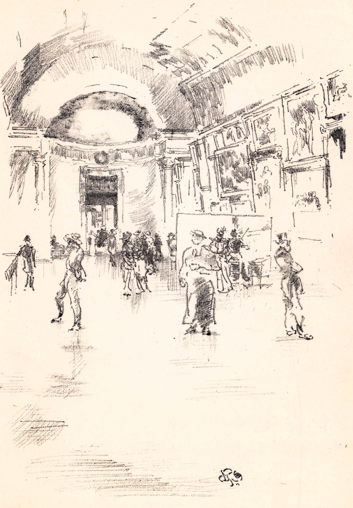 Artwork by James Abbott McNeill Whistler, The Long Gallery, Louvre, Made of Lithograph