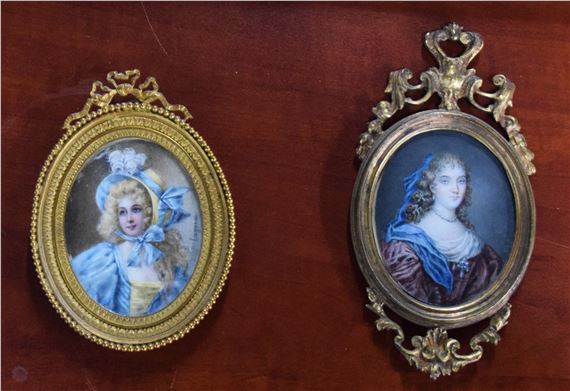 Two Miniature Portraits - Angèle de Lagarde