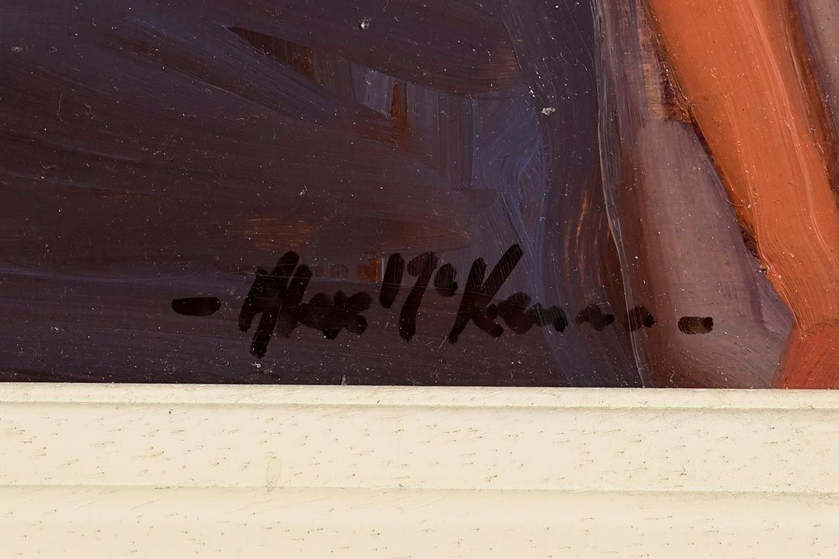 Artwork by Alex McKenna, Out for a Walk on the Dugort Road, Achill, Made of Oil On Board