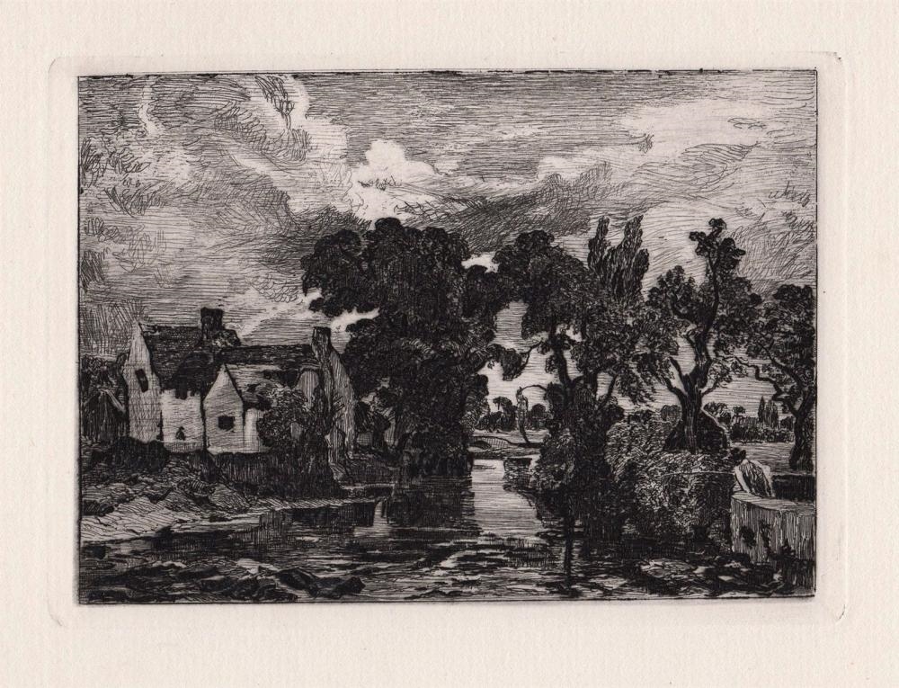 Artwork by John Constable, Willy Lott's House, Made of Etcing On Thick Laid Paper