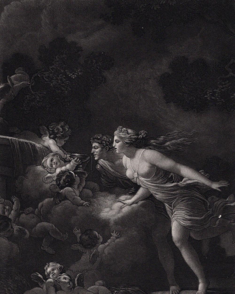 Artwork by Jean-Honoré Fragonard, The Fountain of Love, Made of Mezzotint On Wove Paper