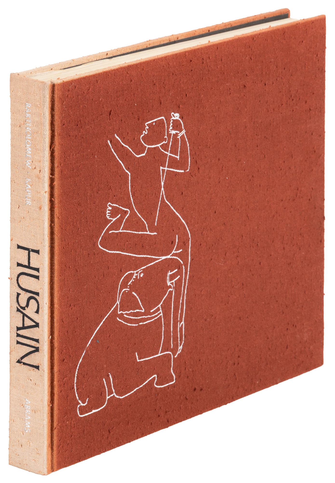 Artwork by Maqbool Fida Husain, Husain, Made of brick red cloth