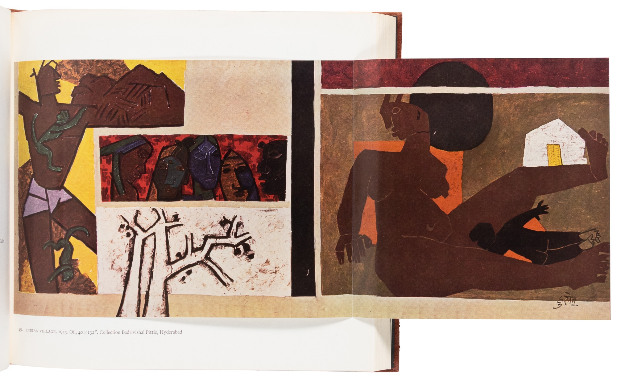 Artwork by Maqbool Fida Husain, Husain, Made of brick red cloth