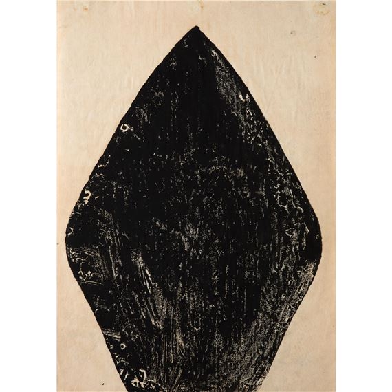 Untitled (Leaf Form in Black by Hermann Glöckner, 1969