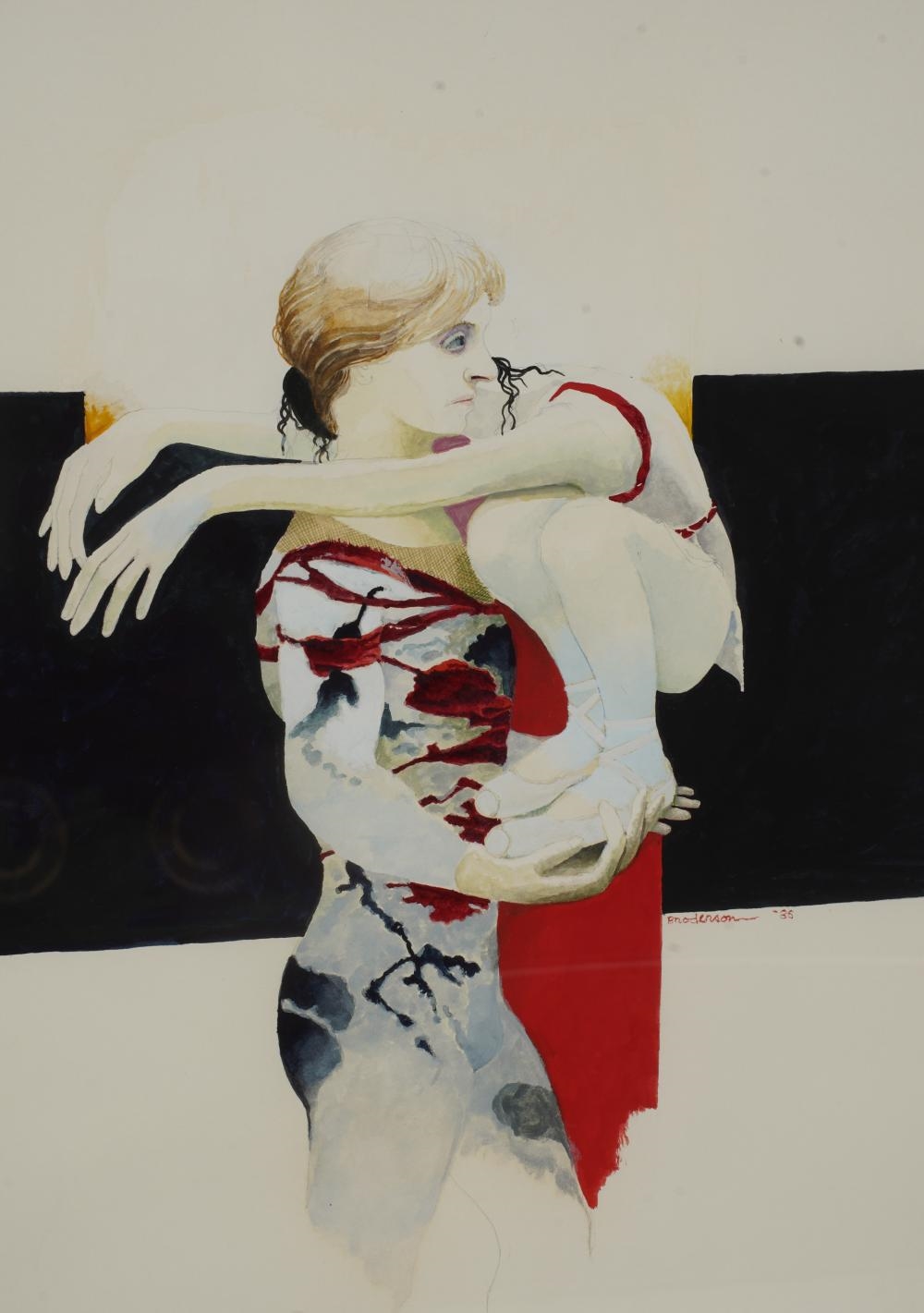 Artwork by Morris Broderson, Dancers, Made of Watercolor