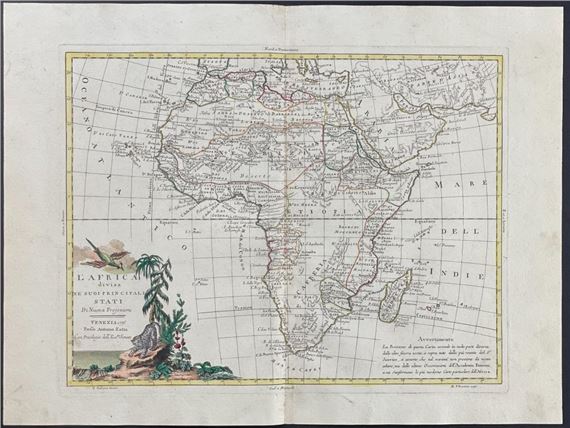 Map of Africa by Antonio Zatta, 1775-1785