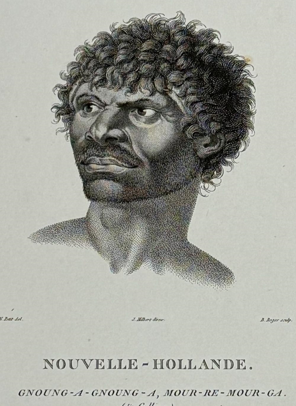 Artwork by François Péron, Portrait of Gnung-a Gnung-a, Made of Engraving