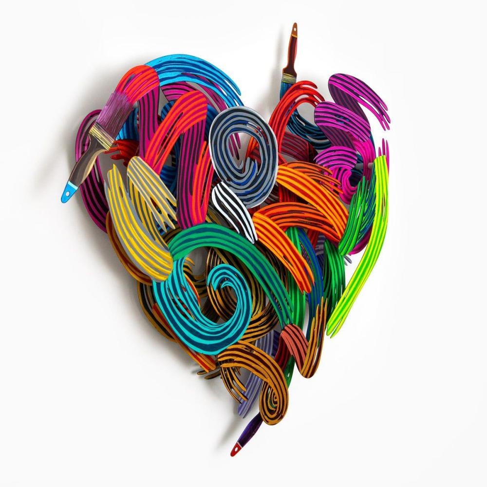 Artwork by Patricia Govezensky, Colors of Love, Made of Original Painting On Cutout Steel