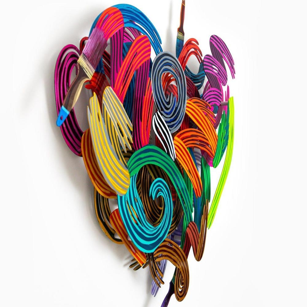Artwork by Patricia Govezensky, Colors of Love, Made of Original Painting On Cutout Steel