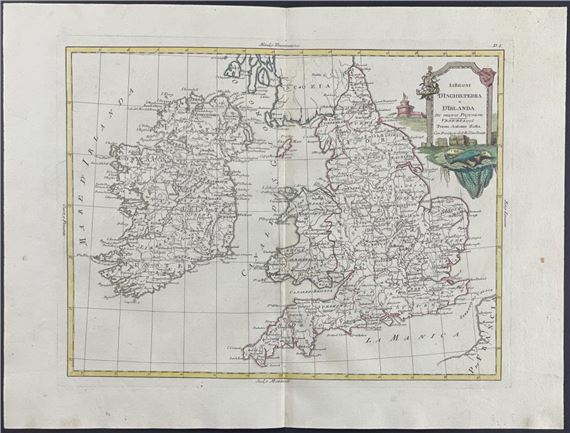 Map of the British Isles - England, Ireland, Scotland by Antonio Zatta, 1775-1785