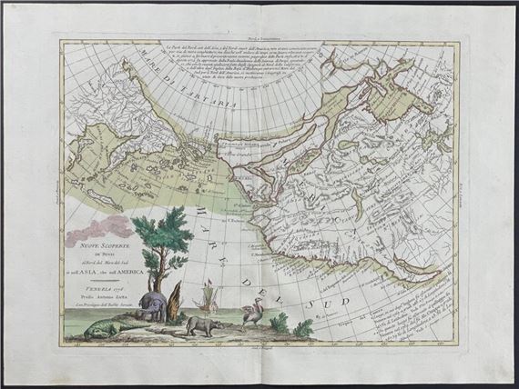 Map of Western North America and Canada including California and North East Asia by Antonio Zatta, 1775-1785
