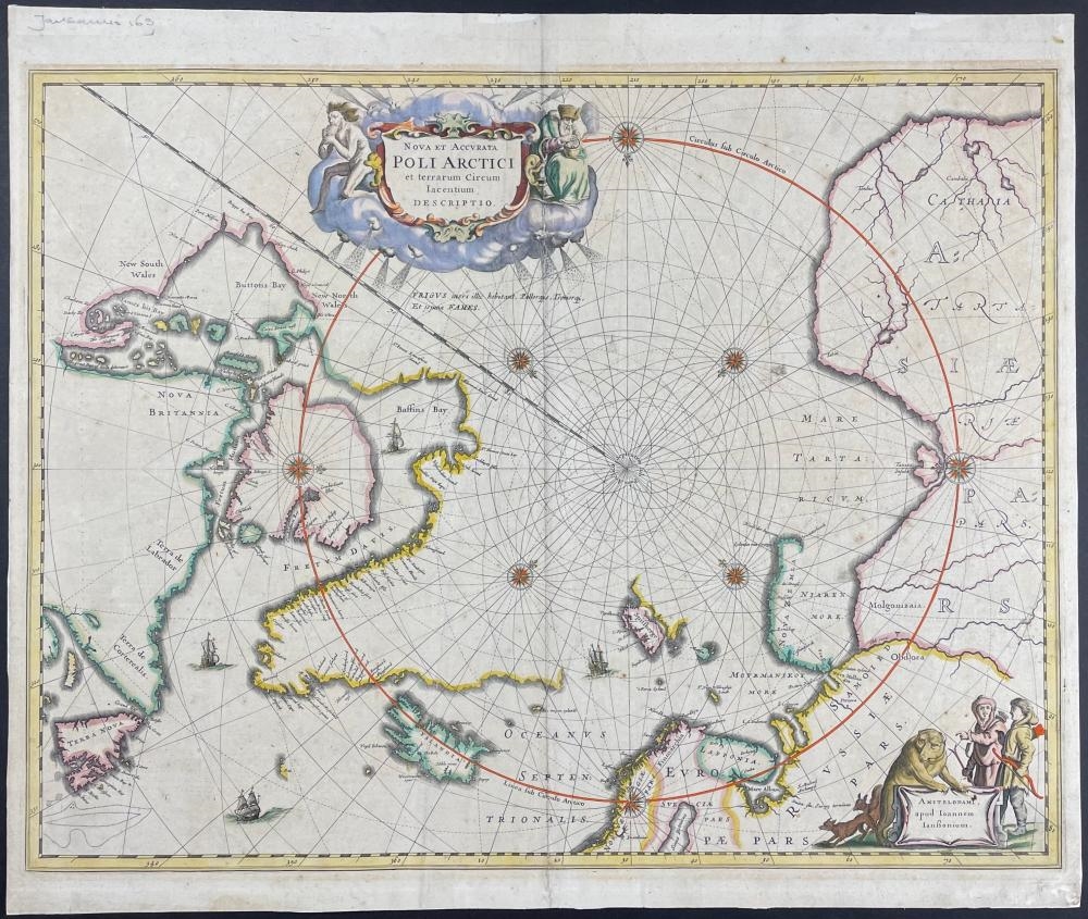 Johannes Janssonius | Map of the Arctic Circle or North Polar Region ...