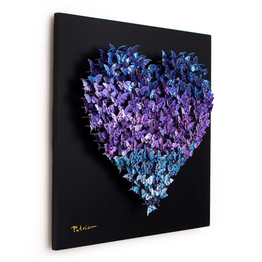 Artwork by Patricia Govezensky, Heart, Made of Original 3D Metal Art On Wood