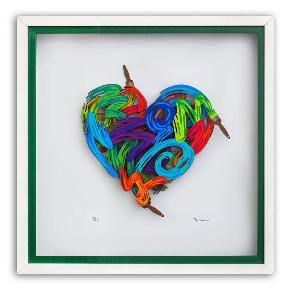 Artwork by Patricia Govezensky, Colors of Love, Made of 3D Multilayered Woodcut