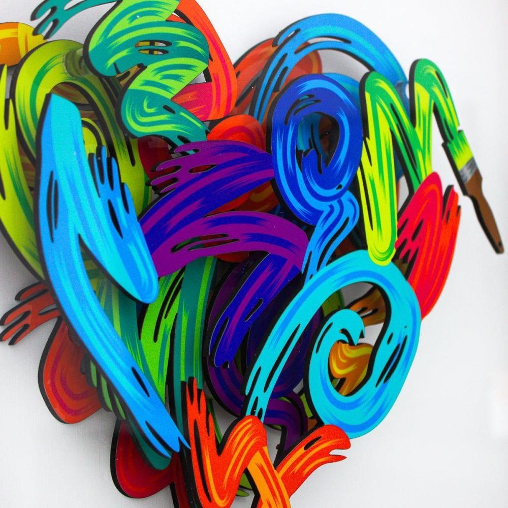 Artwork by Patricia Govezensky, Colors of Love, Made of 3D Multilayered Woodcut