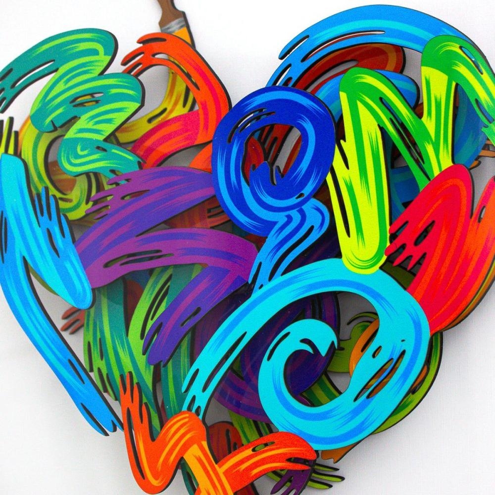 Artwork by Patricia Govezensky, Colors of Love, Made of 3D Multilayered Woodcut