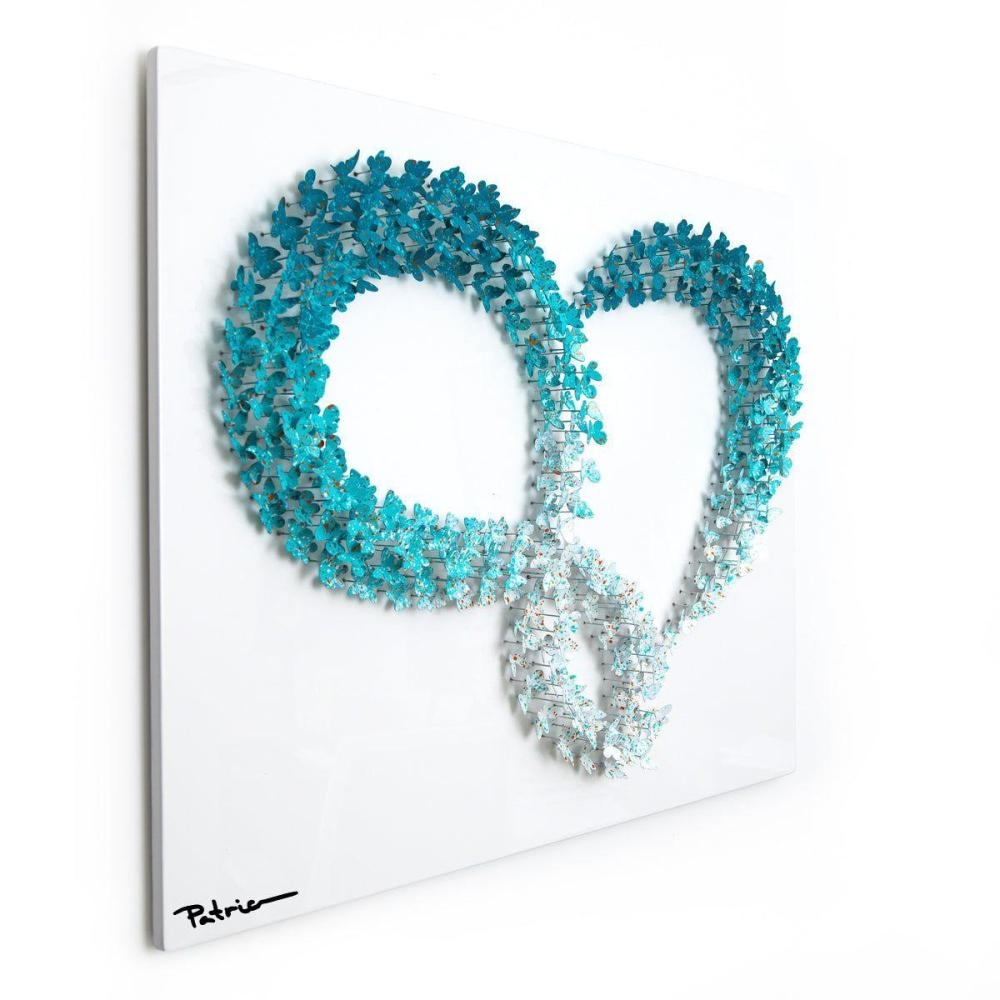 Artwork by Patricia Govezensky, Infinite Love, Made of Original 3D Metal Art On Wood