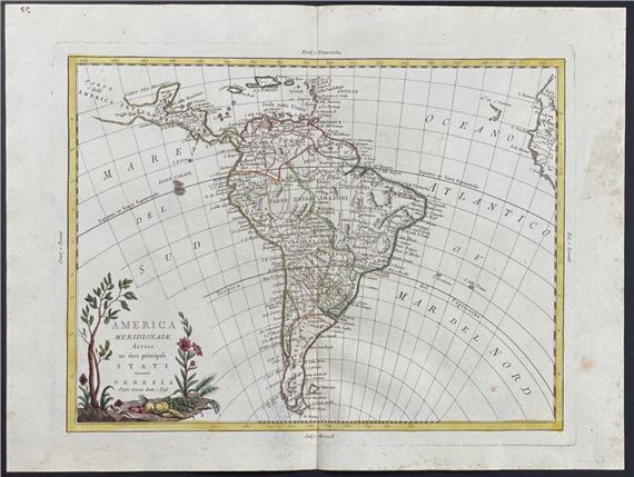 Map of South America by Antonio Zatta, 1775-1785