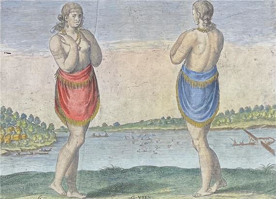 Theodor de Bry | A young and gentle woman of Secota (1590 - 1608 ...