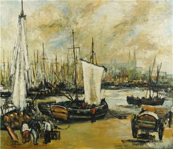 John Smith | Boats on The Thames (Mid 20th Century) | MutualArt