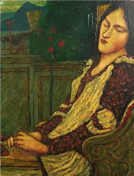 Woman asleep in a chair - John William Waterhouse