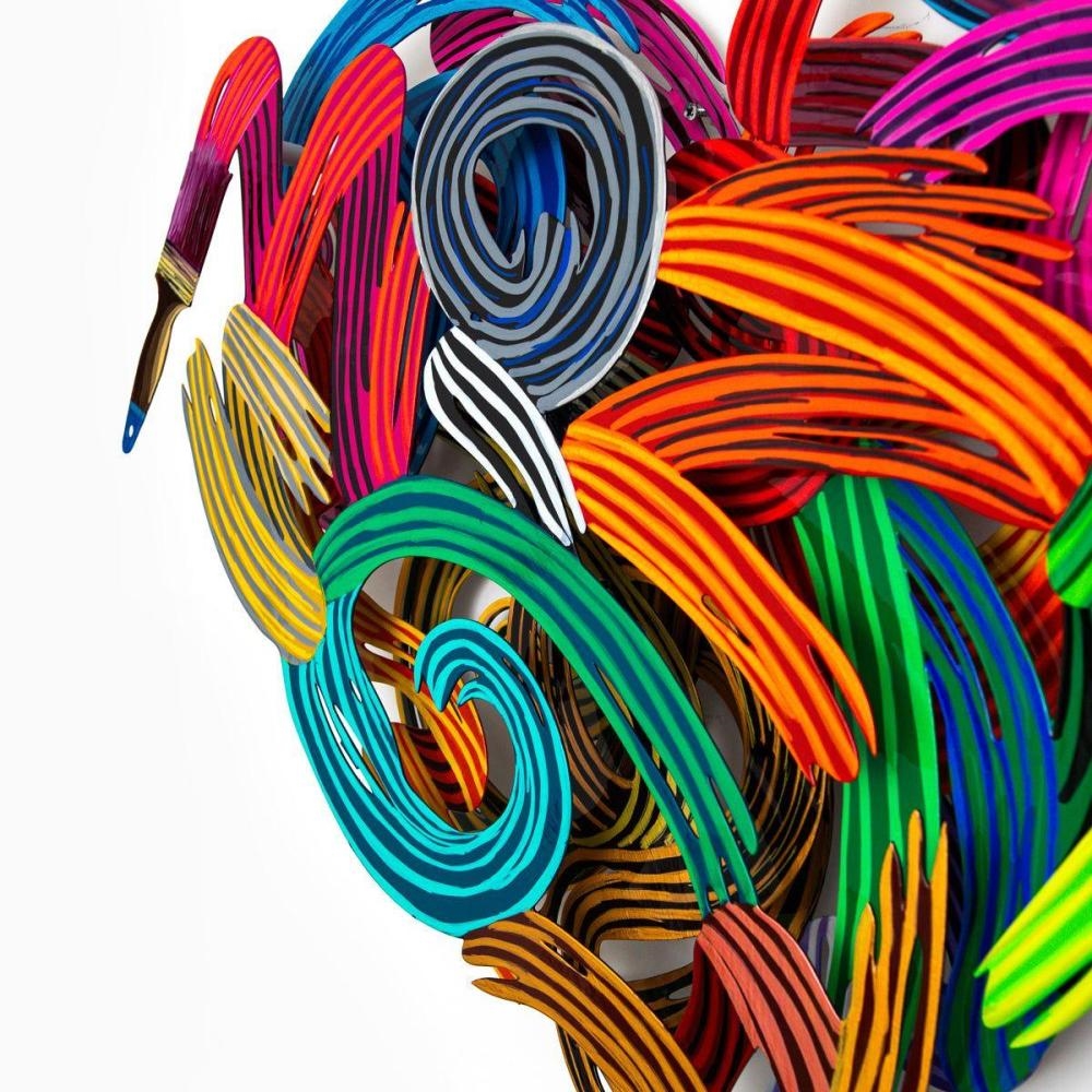 Artwork by Patricia Govezensky, Colors of Love, Made of Original Painting On Cutout Steel