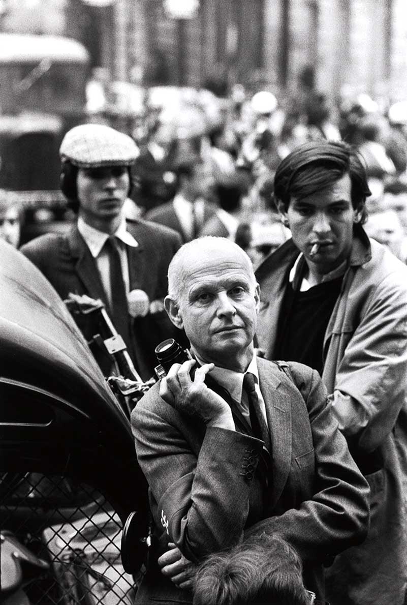 Artwork by Henri Cartier-Bresson, ALAIN NOGUES (*1937)
Henri Cartier-Bresson witnessing Odéon theater evacuation, Paris 1968, Made of Gelatin silver print, printed