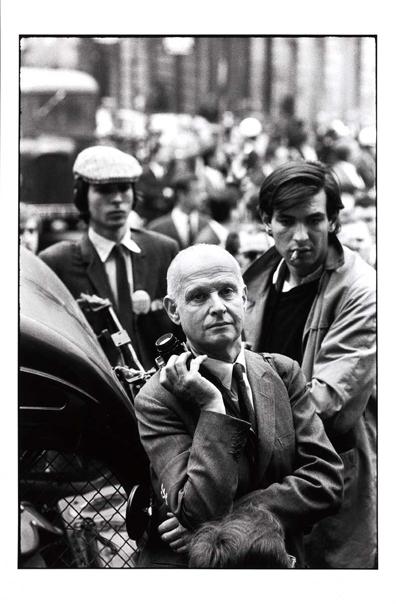 Artwork by Henri Cartier-Bresson, ALAIN NOGUES (*1937)
Henri Cartier-Bresson witnessing Odéon theater evacuation, Paris 1968, Made of Gelatin silver print, printed