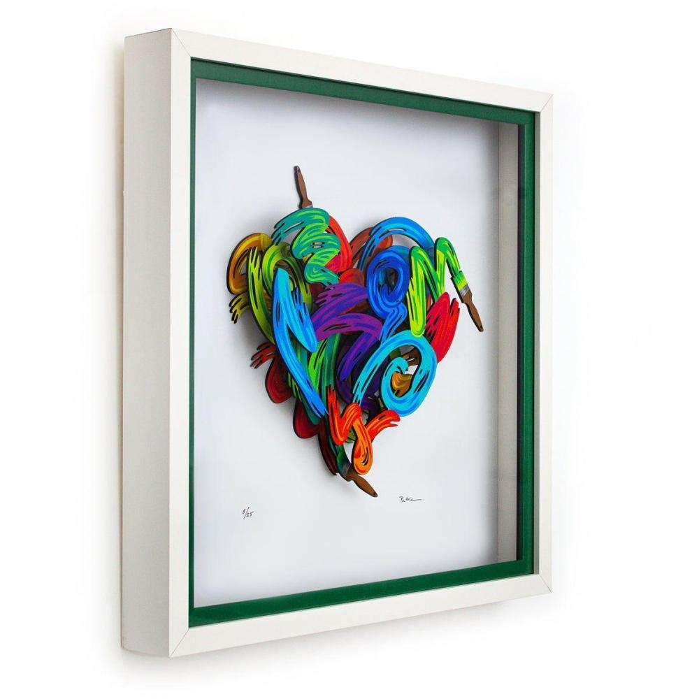 Artwork by Patricia Govezensky, Colors of Love, Made of 3D Multilayered Woodcut