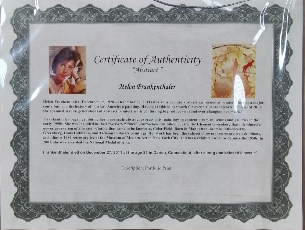 Artwork by Helen Frankenthaler, Abstract Portfolio Print, Made of Portfolio Print