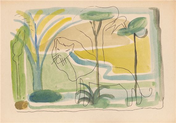 Maria Ritter | Exotic landscape with a lion | MutualArt