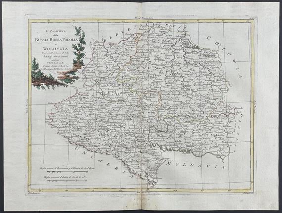 Map of Ukraine, Poland, Russia by Antonio Zatta, 1775-1785