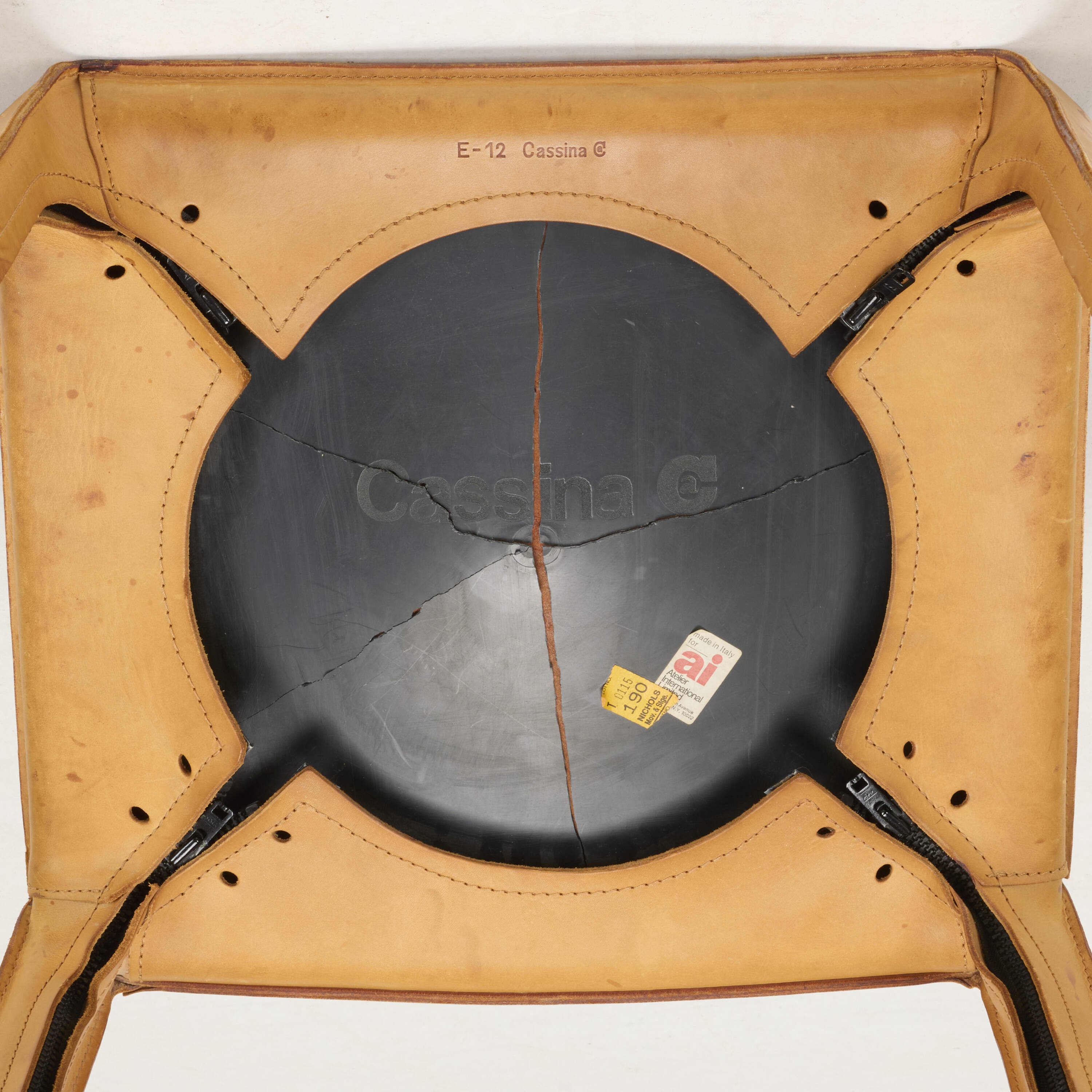 Artwork by Mario Bellini, Cab chairs model 412, set of six, Made of leather over enameled steel