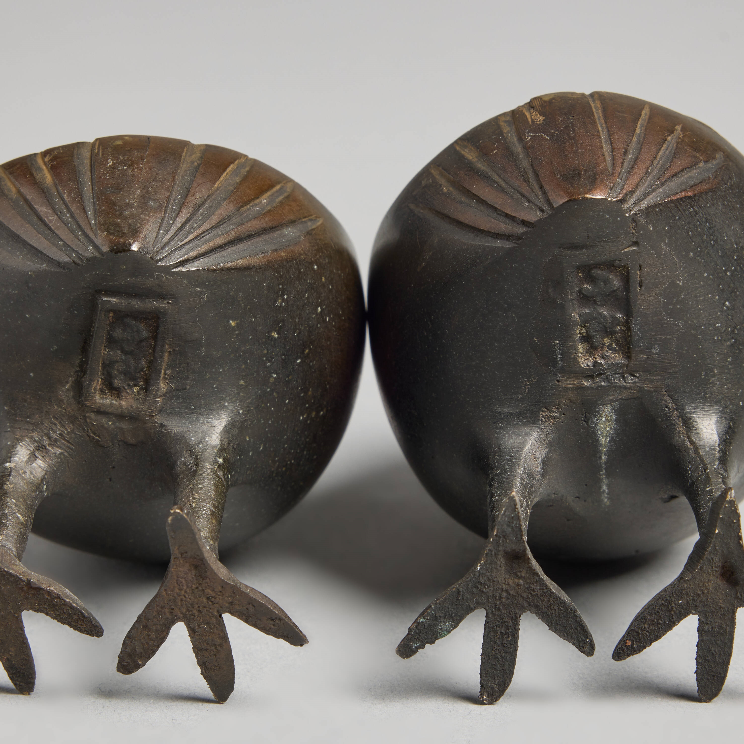 Artwork by Japanese School, Quail-form koro (incense burners), pair, Made of Bronze
