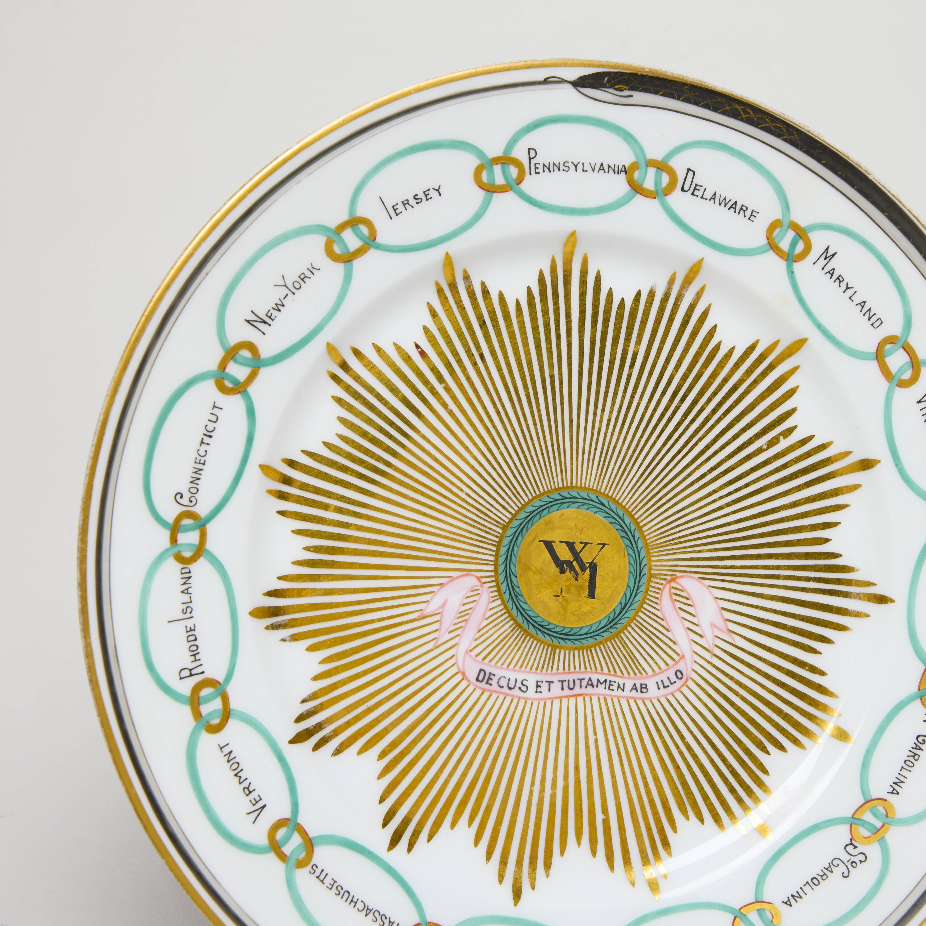 Artwork by Charles Ahrenfeldt, Martha Washington centennial plate, Made of Gilt And Painted Porcelain