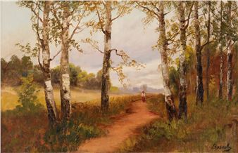 Path with Birches - Efim Efimovich Volkov